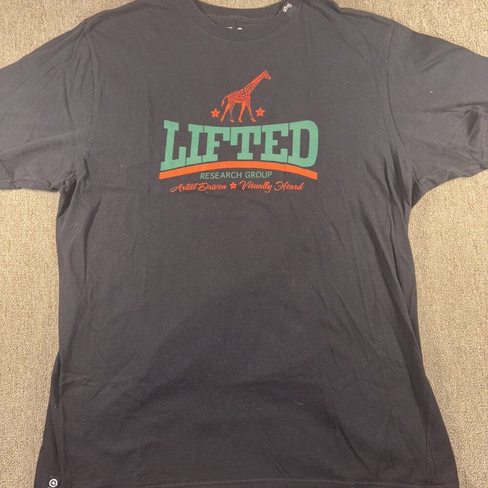 LRG Lifted Research Group Men’s T-shirt Black 3XL Short Sleeve Y2K Skate Artist